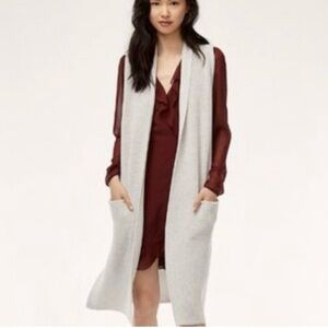 Wilfred Olivie Cardigan Long, merino-wool cardigan vest Grey Size Extra Small